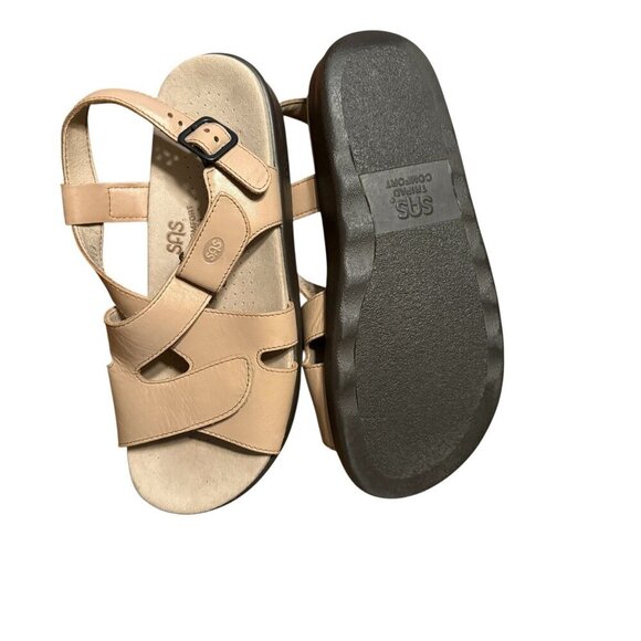 SAS huggy Leather Adjustable Strap Sandals For Women With Comfort Footbed 10 - Picture 7 of 8